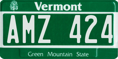 VT license plate AMZ424