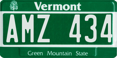 VT license plate AMZ434