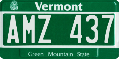 VT license plate AMZ437