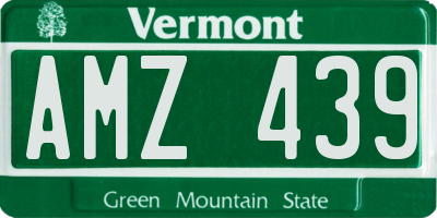 VT license plate AMZ439