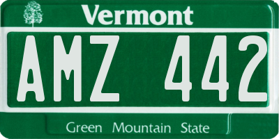 VT license plate AMZ442
