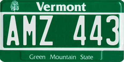VT license plate AMZ443