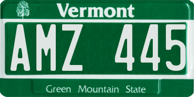 VT license plate AMZ445