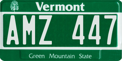VT license plate AMZ447