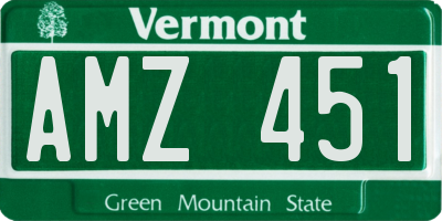VT license plate AMZ451