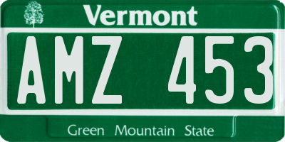 VT license plate AMZ453