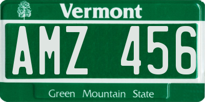 VT license plate AMZ456