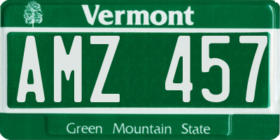 VT license plate AMZ457