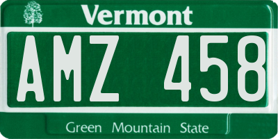 VT license plate AMZ458