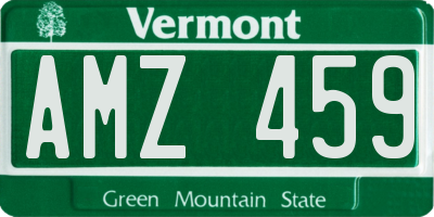 VT license plate AMZ459
