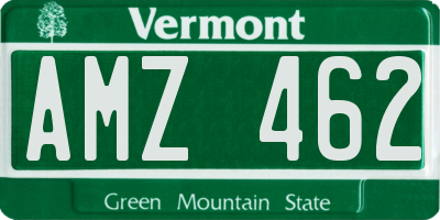 VT license plate AMZ462