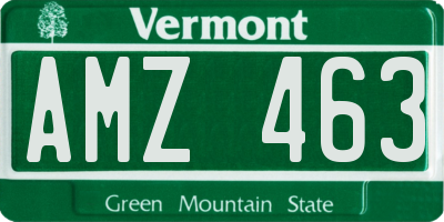 VT license plate AMZ463