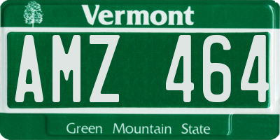 VT license plate AMZ464