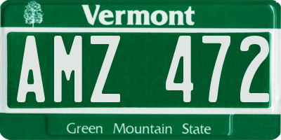 VT license plate AMZ472