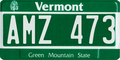 VT license plate AMZ473