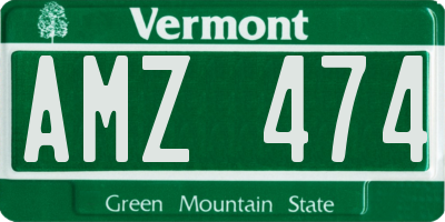 VT license plate AMZ474