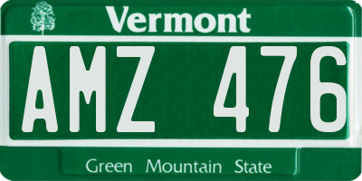 VT license plate AMZ476