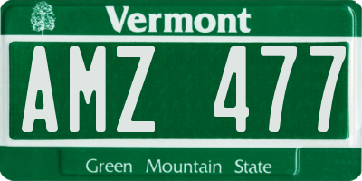 VT license plate AMZ477
