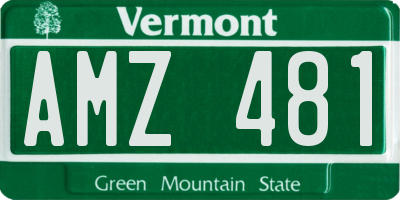 VT license plate AMZ481
