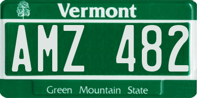VT license plate AMZ482