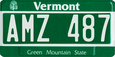 VT license plate AMZ487