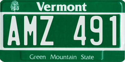 VT license plate AMZ491