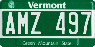VT license plate AMZ497