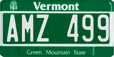 VT license plate AMZ499