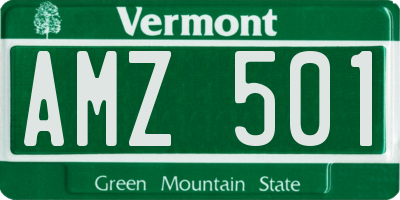 VT license plate AMZ501