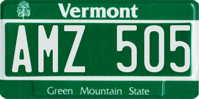 VT license plate AMZ505