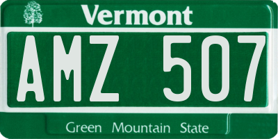 VT license plate AMZ507