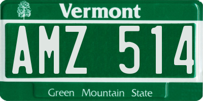 VT license plate AMZ514