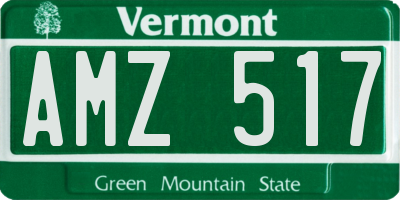 VT license plate AMZ517