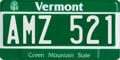 VT license plate AMZ521