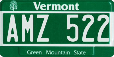 VT license plate AMZ522