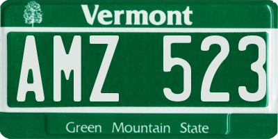 VT license plate AMZ523
