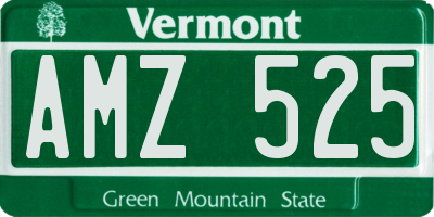 VT license plate AMZ525