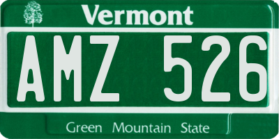 VT license plate AMZ526
