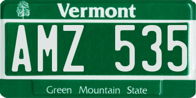 VT license plate AMZ535
