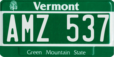 VT license plate AMZ537