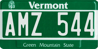 VT license plate AMZ544