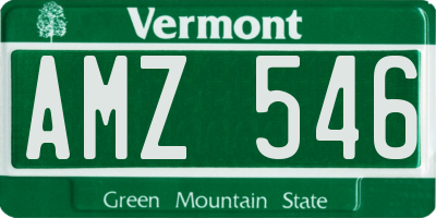 VT license plate AMZ546