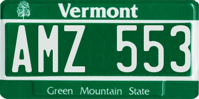 VT license plate AMZ553