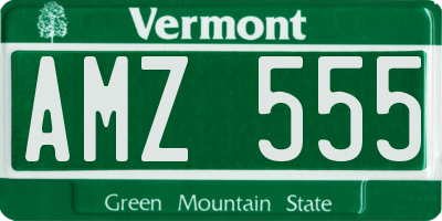 VT license plate AMZ555