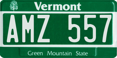 VT license plate AMZ557