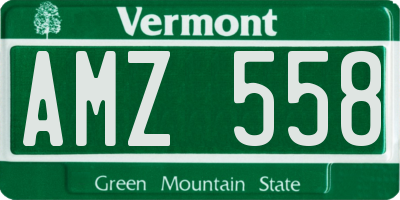 VT license plate AMZ558