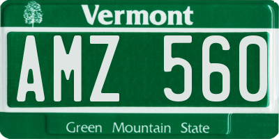 VT license plate AMZ560