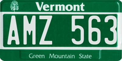 VT license plate AMZ563