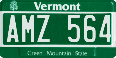 VT license plate AMZ564