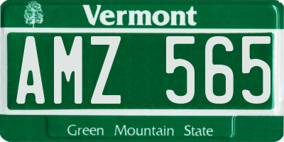 VT license plate AMZ565